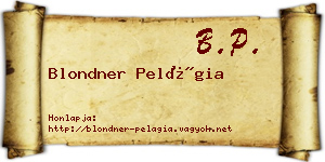 Blondner Pelágia névjegykártya
